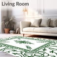 thumbnail image 2 of ODIKA 5'x7' Machine Washable Non-Slip Area Rug, Elegant Lattice Trellis Vine Motif Decorative Accent High Traffic Rug, Green, 547317, 2 of 7
