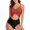 Black, variant on ylioge One-Piece Swimsuits for Women With Shorts Sleeveless Tankini Bathing Suits Ladies Trendy Solid Color Hollow Out Beach Swimwear Sets