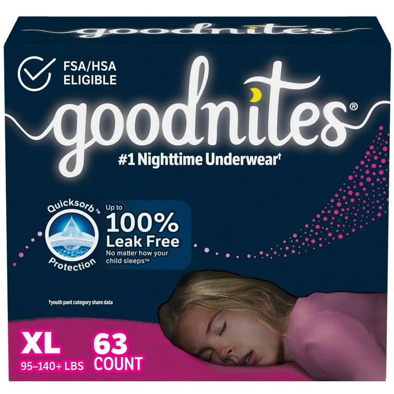 Goodnites Bedwetting Underwear for Girls, XL (95-140+ lbs