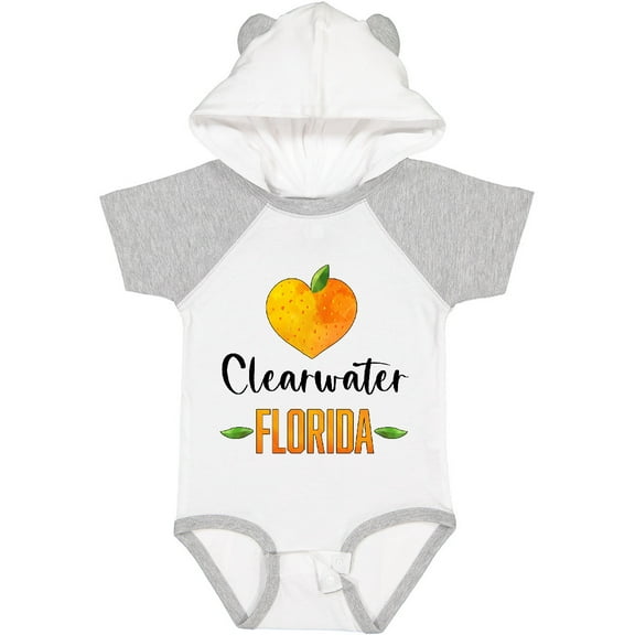 Inktastic Clearwater Florida Orange in Heart Boys or Girls Baby Bodysuit