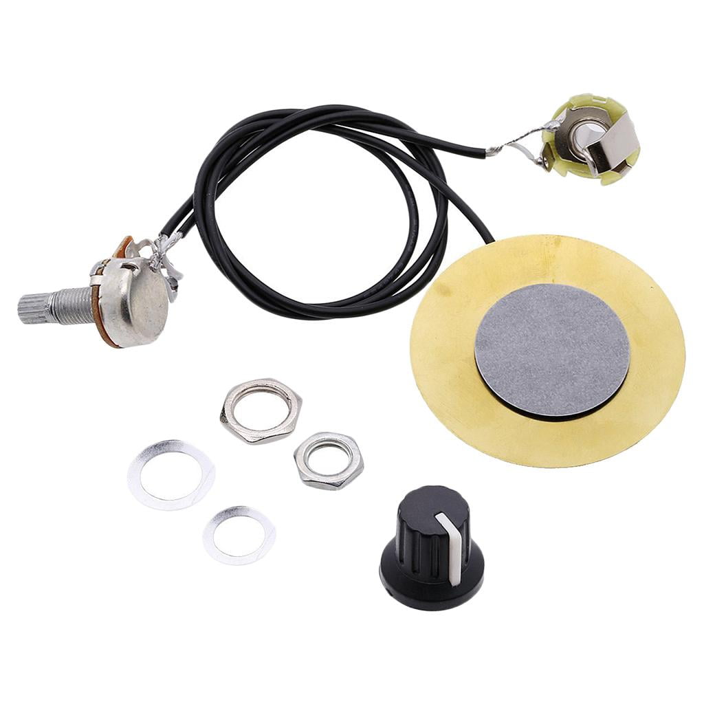 50mm Guitar Pickup Piezo Transducer Prewired Amplifier with 6.35mm Output for Acoustic Guitar Ukulele Box Guitar