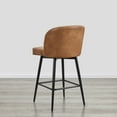 thumbnail image 5 of CHITA 27" Swivel Upholstered Counter Bar Stools with Back & Metal Legs Set of 4,Faux Leather in Cognac Brown, 5 of 6