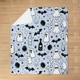 thumbnail image 3 of Cartoon Ghost Bat Throw Blanket Twin 60x80 Happy Halloween Hand Drawn Style Fleece Blanket for Kids Boys Girls Teens Cute Wild Animal Stars Graffiti Flannel Blanket for Bedroom Sofa, 3 of 6