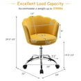 thumbnail image 4 of Costway Velvet Petal Shell Office Chair Adjustable Swivel Accent Vanity Armchair Yellow, 4 of 10