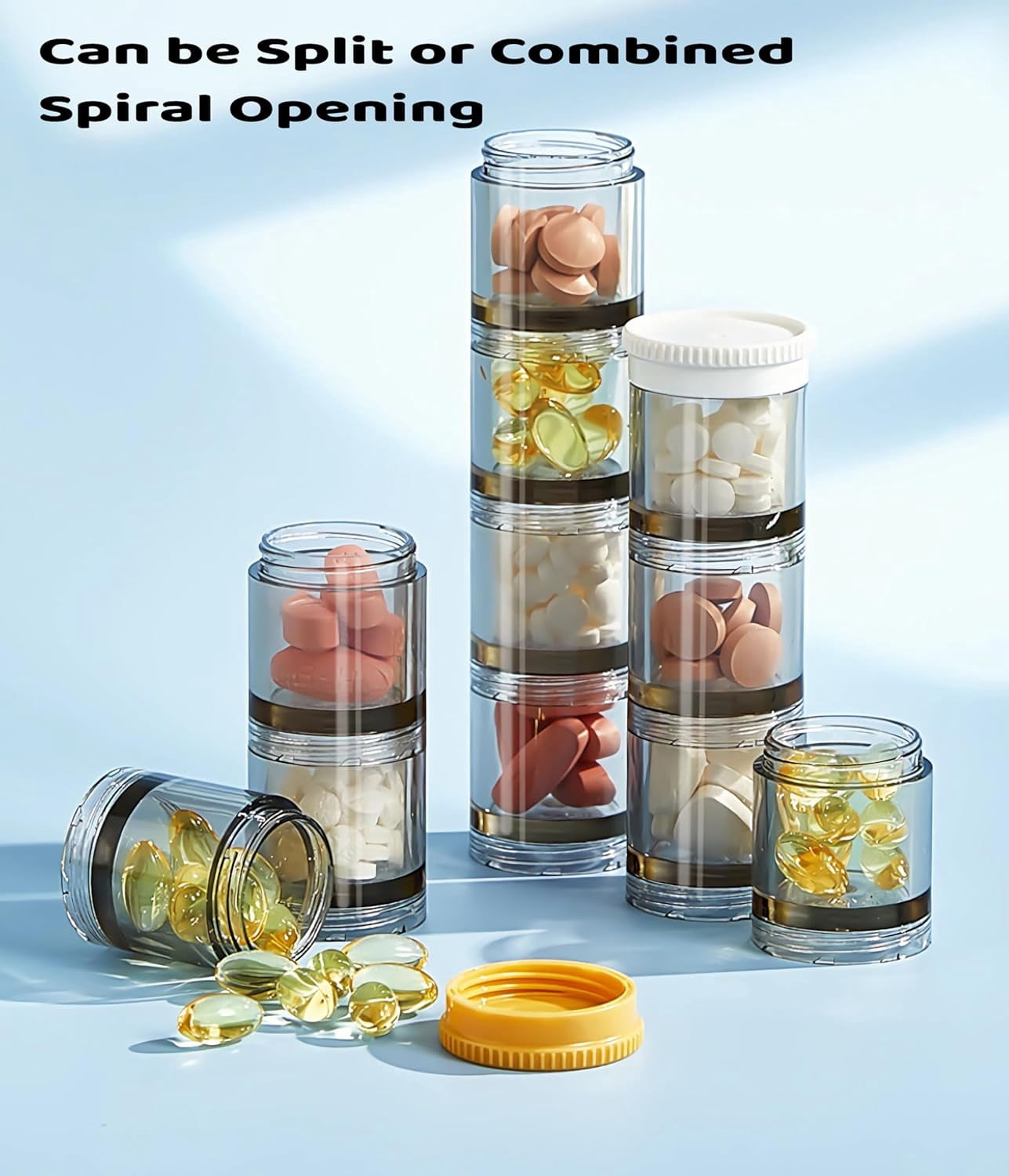 7-Day Pill Organizer with 21 Compartments for 3 Times Daily - Extra-Large Moisture-Proof Travel Pill Case for Vitamins, Fish Oil, Medications - Weekly Medicine Dispenser, White