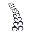 thumbnail image 2 of Women's 9 Pairs Set 14G-00G Ear Gauges Spiral - Long, 1.6-10mm, 2 of 7