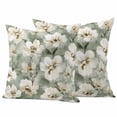 thumbnail image 2 of Pack of 2 Outdoor Pillow Covers 20x20 Inch Waterproof Sage Green Spring Floral Throw Pillow Covers,Decorative Couch Pillow Shams Protectors Summer Botanical Flowers Patio Pillowcases Cushion Covers, 2 of 8