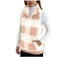 thumbnail image 3 of Girls Fuzzy Fleece Vest Sleeveless Sherpa Jacket Fall Winter Warm Fluffy Zip Up Waistcoat Outerwear with Pockets, 3 of 5