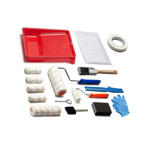 VEVOR Paint Roller Kit, 19 Piece Paint Roller Set, 4" and 9" Paint Rollers with 3/8" Naps, Paint Roller Frames, Paint Tray, Roller Covers, Paint Kit for Painting Walls, Professional or Home Owners