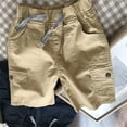 thumbnail image 4 of FYDUU Boys School Uniform Shorts Elastic Waist Pull On Cargo Shorts Kids Lightweight Casual Shorts Summer Comfortable Everyday Wear Versatile Slacks 9-10 Years, 4 of 5
