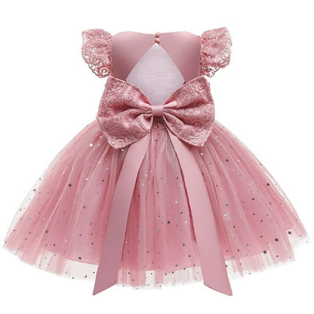 

(1-6T)Little Girls Princess Lace Dress Toddler Flower Wedding Birthday Ball Gown