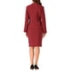 thumbnail image 3 of Conjuntos de falda para mujer INSPIRE CHIC, traje sin cuello, blazer y faldas lápiz, 2 piezas, atuendos elegantes, XL, burdeos, 3 of 6