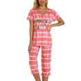 thumbnail image 3 of Defitshape Women's Capri Pajama Set 2 piece Pj Cartoon Printed Chic Cute Cotton Pant Sleepwear Short Sleeve Summer Loungewear Patterned10 Small, 3 of 5