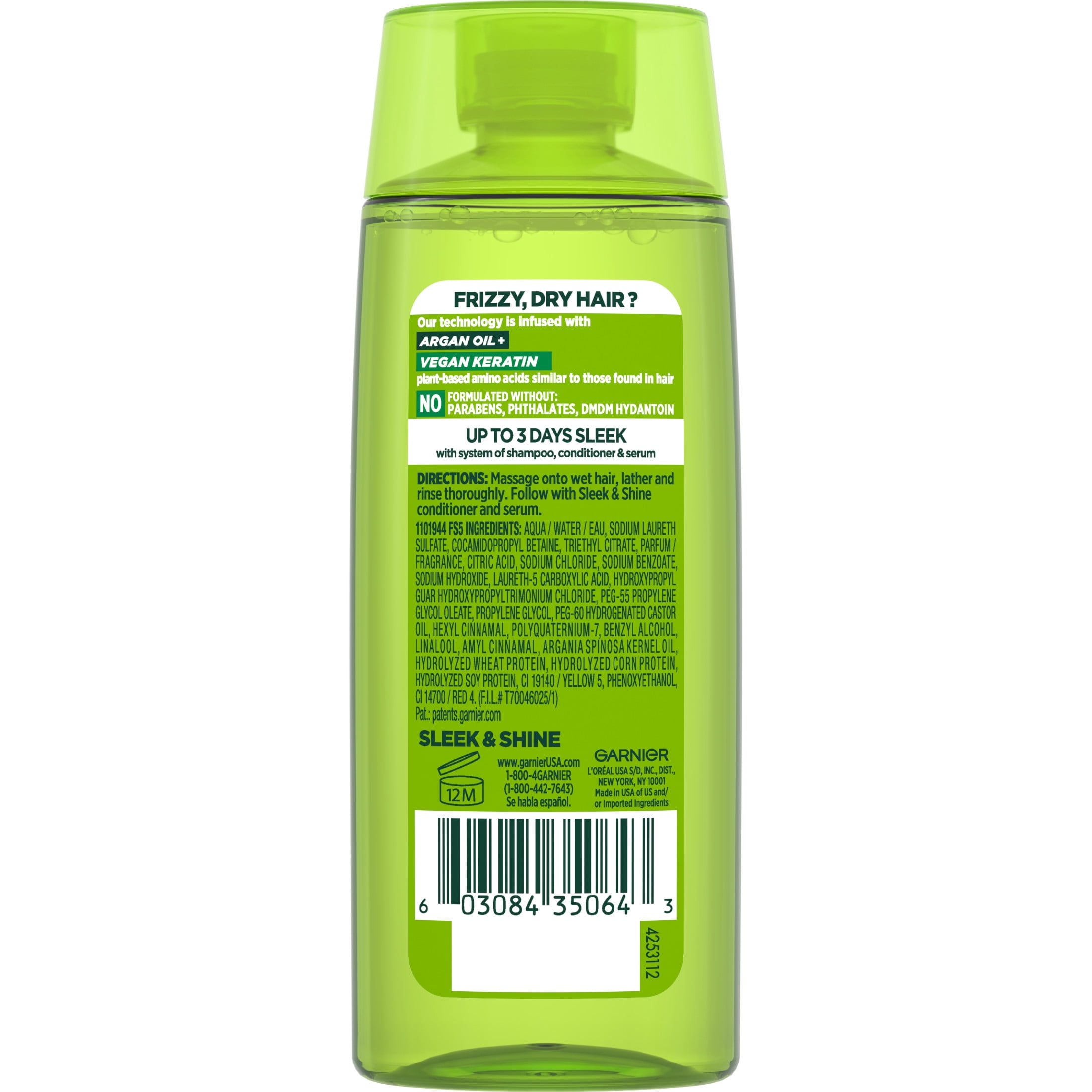 Garnier Fructis Sleek & Shine Fortifying Shampoo for Frizzy, Dry Hair, 3 fl oz