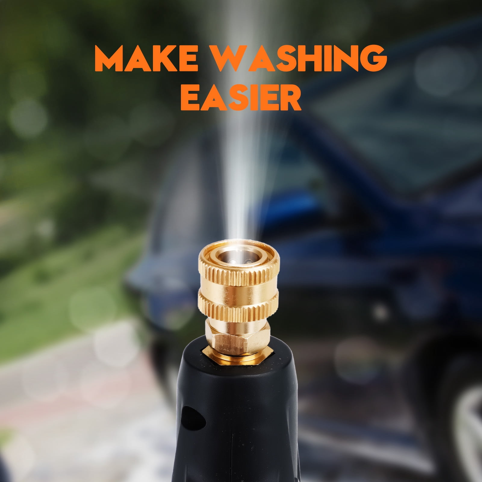 Yankucat Pressure Washer Short Gun with 2 Spray Nozzles, Max 5000 PSI / 10.5 GPM, Washer Gun Fitting Replacement for Car Detailing