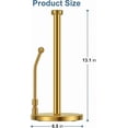thumbnail image 3 of Paper Towel Holder, Paper Towel Dispenser Standing Weighted Base Non Slip, Spring Arm for Easy Tear, Stainless Steel Paper Towel Holder for Home Kitchen Countertop Tabletop, Silver, 3 of 9