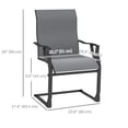 thumbnail image 3 of Outsunny Ensemble de 2 Chaises de Patio, Chaises de Salle à Manger d'Extérieur à Mouvement en C à Ressort, 3 of 10