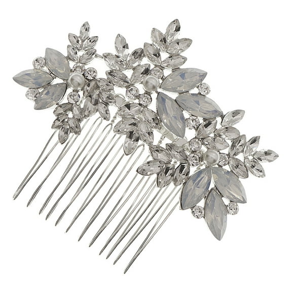 Raindrops Silver Crystal Hairpin 1Pc Handmade Flower Hair Accessory for Bridal and Special Occasion Styling