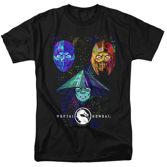 Mortal Kombat Movie Faces of Kombat Unisex Adult T-Shirt, Faces of Kombat, X-Large