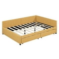 thumbnail image 6 of Aukfa Full Size Daybed with Two Storage Drawers, Upholstered Sofa Bed Frame, Yellow, 6 of 8