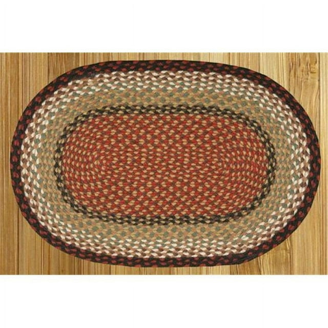Capitol Earth Rugs 02-019 Burgundy-Mustard Jute Braided Rug