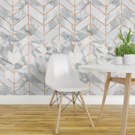 Peel-and-Stick Removable Wallpaper Rose Gold Marble Geometric