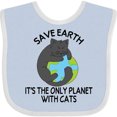 thumbnail image 3 of Inktastic Save Earth It's the Only Planet with Cats with Black Cat Boys or Girls Baby Bib, 3 of 4