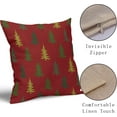 thumbnail image 4 of Christmas Tree Pillow Covers 18x18 Set of 2 Red Xmas Rustic Style Winter Print Decorative Outdoor Pillowcases Farmhouse Vintage Holiday Decorations Throw Cushion Case Decor for Couch Sofa Bed, 4 of 6