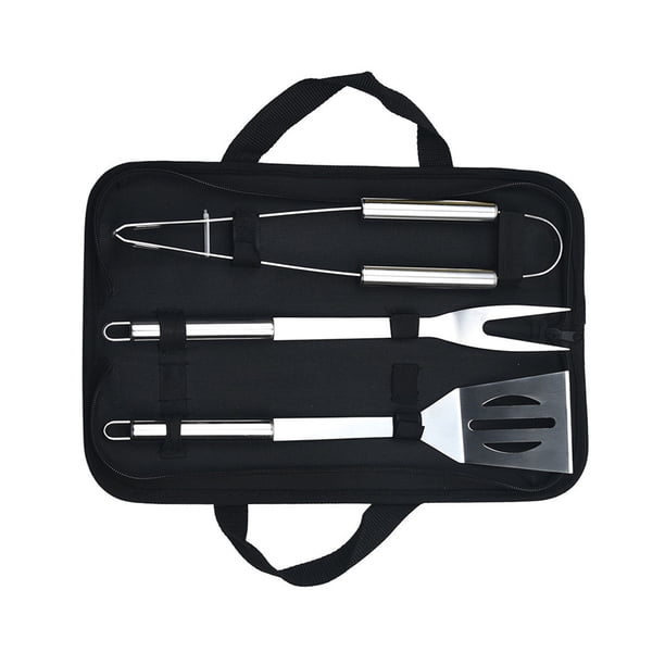 Soidarity Herramientas para parrilla de barbacoa, tenedor portátil de mano para barbacoa de acero inoxidable, pinzas reutilizables para acampar, Estufas de camping 3 PIEZAS Soidarity OD011055-01