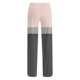 thumbnail image 4 of Ixbnca Women's Lounge Pants Color Block Wide Leg Casual Pants with Drawstring Comfy Loose Pajama Trousers, 4 of 6