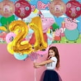thumbnail image 7 of Peppa Pigs 21th Tableware Balloons Cake Toppers Backdrop Banner Supplies Party Decor Plates Decorations, 7 of 7