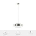 thumbnail image 7 of Hunter - Station 2-light Brushed Nickel, Medium Size Pendant Light, Dimmable, Modern Style, Drum Shaped, for Bedrooms, Dining, Living Rooms - 19272, 7 of 7