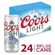 Angle View: Coors Light Beer, American Light Lager Beer, 4.2% ABV, 24-pack, 10-oz beer cans