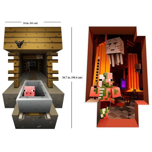 Minecraft Character 3d Vinyl Decal Wall Cling Graphics Mineshaft Nether Creatures Pig Skeleton Movable Reusable Decoration Mojang Game Merchandise Collectible Kids Room Decor Deluxe Set Of 2 Com - Minecraft Wall Decor In Game Minecraft Character 3d Vinyl Decal Wall Cling Graphics Mineshaft Nether Creatures Pig Skeleton Movable Reusable Decoration Mojang Game Merchandise Collectible Kids Room Decor Deluxe Set Of 2 Com - Minecraft Wall Decor In Game