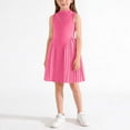 thumbnail image 4 of AINIYS Girls Sleeveless A-Line Dress With Crew Neck And Hidden Back Zipper Lightweight Fabric For Casual Daily And Playtime Hot Pink 6-7 Years, 4 of 8