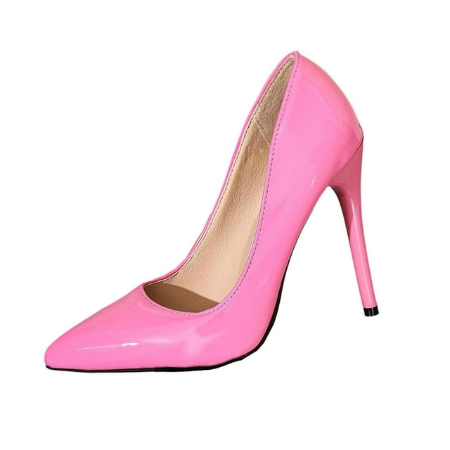 WLOELOEW Women'S Pointed Toe Pumps With High Heel Slip On Design Comfortable For Indoor Use Us Size 6 Color Pink