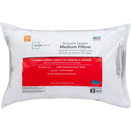 Mainstays 100% Polyester Medium Pillow Set of 2, Multiple Sizes ...