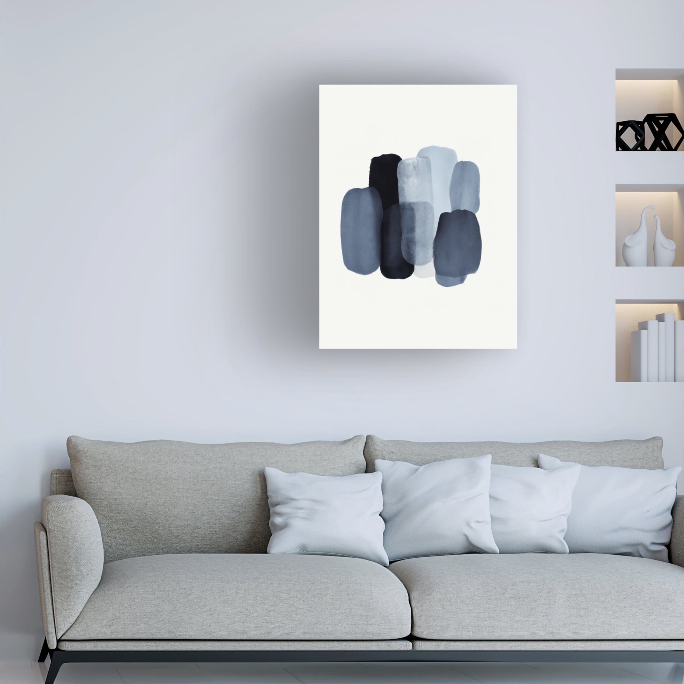 Canvas Wall Art - Tom Quartermaine 'Blue Watercolor Strokes 2' Wall Art for Living Room, Bedroom, or Office Décor by Trademark Fine Art - 14 x 19 Inches