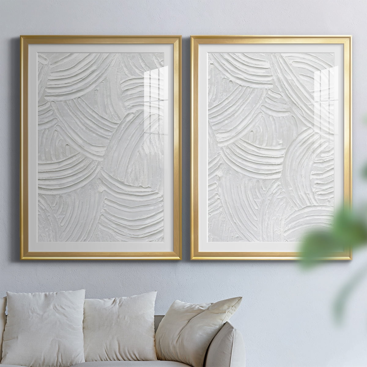 Wexford Home Sandstone Grooves I Premium Framed Print, 26.5" x 36.5" - Ready to Hang, Gold (Set of 2)