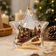 thumbnail image 3 of Liamobondopolis Glowing Christmas Story Ornament, Light Up Star Shaped Mini Holiday Scene with Santa, Angel and Snowman, Shatterproof Acrylic Hanging Decor for Christmas Tree and Winter Home, 3 of 6