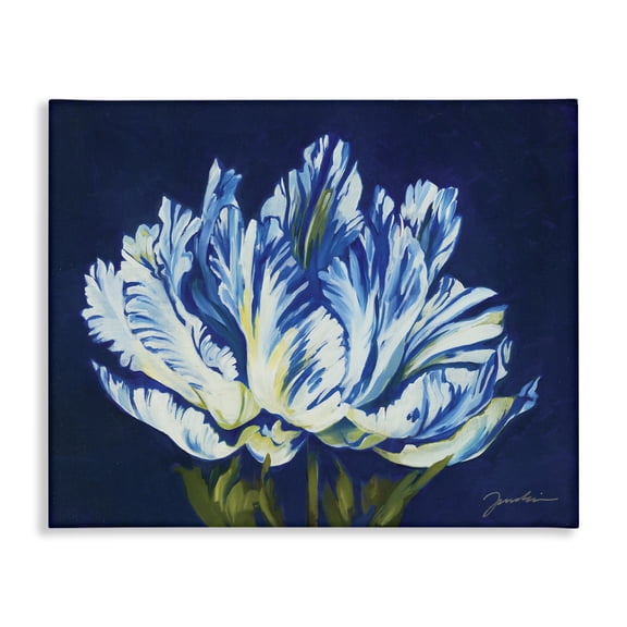 Stupell Industries Contemporary Flower Shape Blue Green Canvas Art, 20 x 16, by Liz Jardine