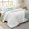 thumbnail image 2 of Juego de edredón Bedsure Boho King Size, blanco, 3 piezas, 2 of 7