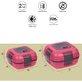 thumbnail image 2 of Pinnacle Thermoware 2-Pc Leak Proof Insulated Lunch Box Hot Food Container Set, Pink, 2 of 9