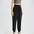 thumbnail image 2 of WREESH Women's Spring Cozy Yoga Joggers High Waisted Loose Workout Sweatpants Solid Color Comfy Pants with Pockets Black, 2 of 5