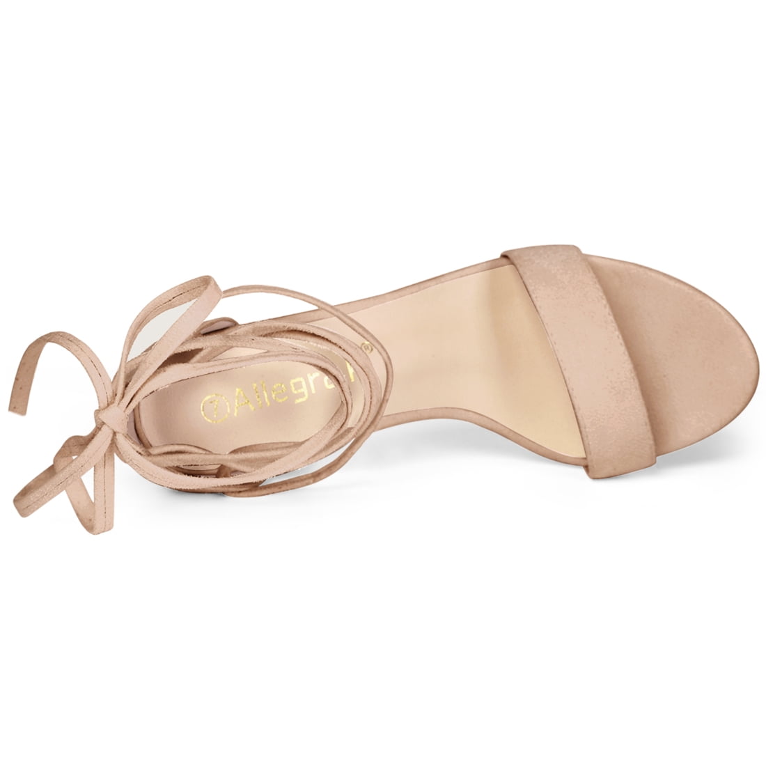 DARING DIVA Women's Lace Up Chunky Strappy High Heels Sandal Nude 8