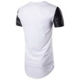 thumbnail image 3 of YLSDY Mens Longtail Shirts Workout Elegant Color Block Basic Tees Raglan Short Sleeve Blouse Crew Neck Summer Tops Longline Drop Tail T-Shirts Men Trendy 2024 Fashion Homewear White L, 3 of 7