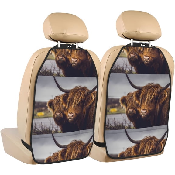 Naloa Yak 2Pcs Anti-Kick Back Seat Cover Kick Mat, Car Seat Protector with 3 Storage Pockets