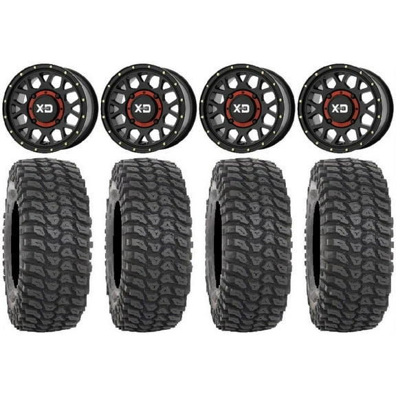 KS135 Grenade Black 15" Wheels 32" XCR350 Tires Kawasaki Mule Pro FXT