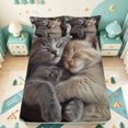 thumbnail image 5 of meiyoeat Kawaii Kitten Bed Sheets,Cute Pet Animal Full Size Sheets,4-Piece1 Flat Sheet, 1 Fitted Sheet and 2 Pillowcases, 5 of 6