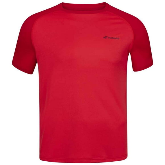Babolat Boy's Play Crew Neck Tennis Tee, Tomato Red (US Youth Size 10-12)